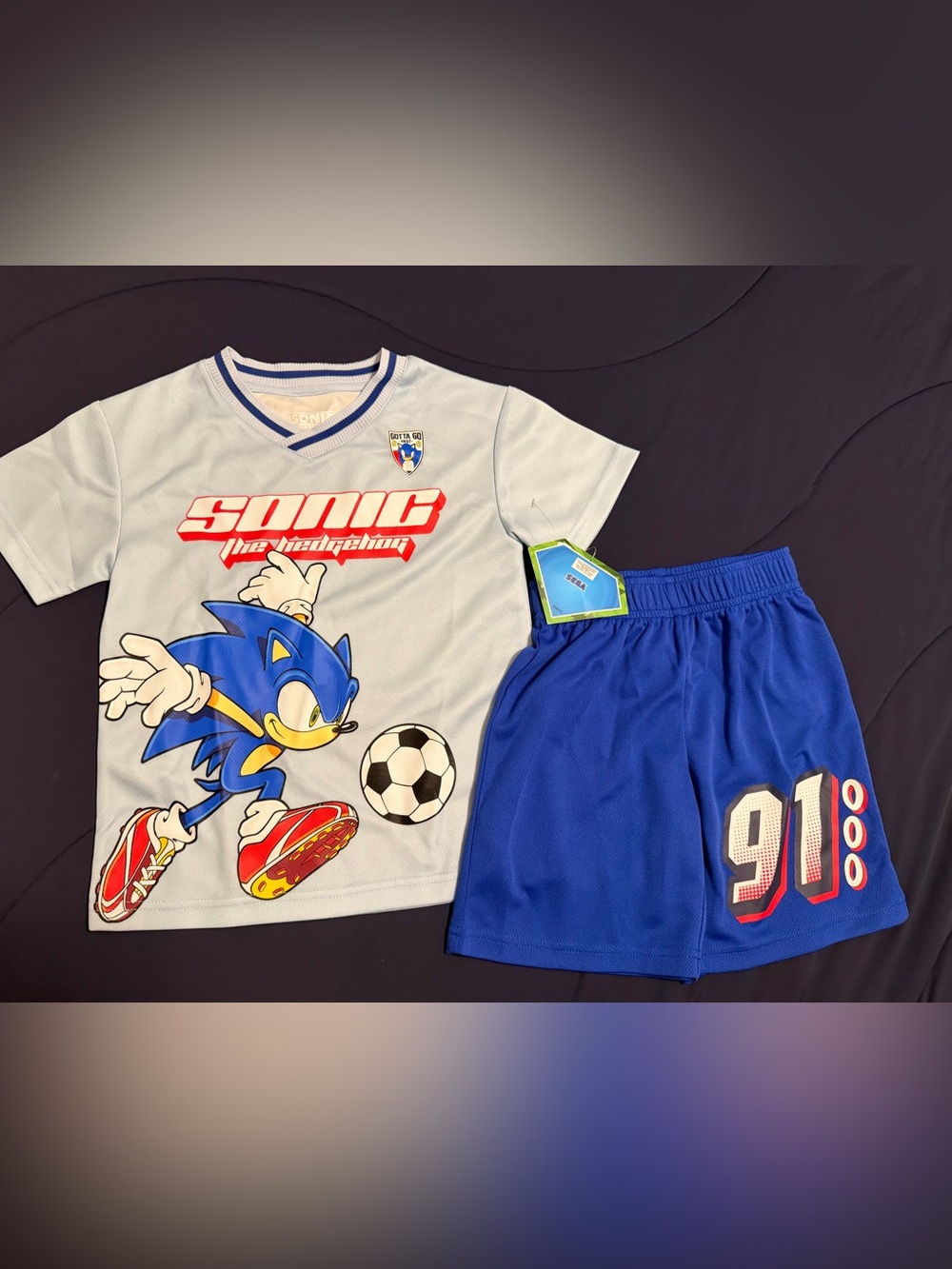 New Sonic the Hedgehog 35th Anniversary  Soccer Tee & Shorts Set